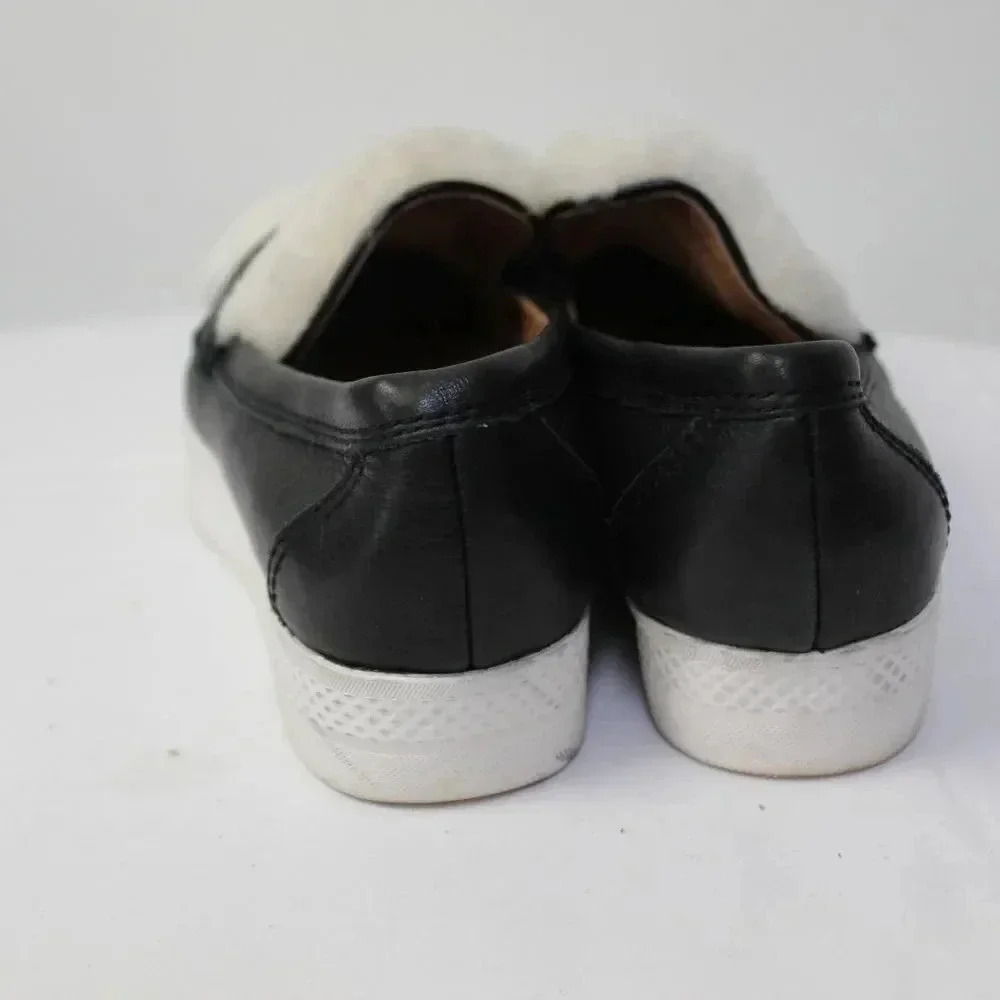 JUST BLACK platform loafer sneakers with Sherpa accents 36.5 - Picture 4 of 11